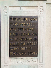 shotley church, suffolk (31) detail of c20 submariners war memorial of 1919 by a.h. ryan-tenison, sculpture by f. brook hitch