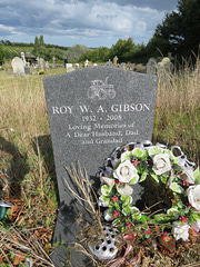 shotley church, suffolk (30) c21 tombstone of roy gibson +2008 featuring a tractor
