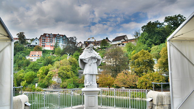 Heiliger Johannes Nepomuk auf der Rheinbrücke zwischen Deutschland und Schweiz