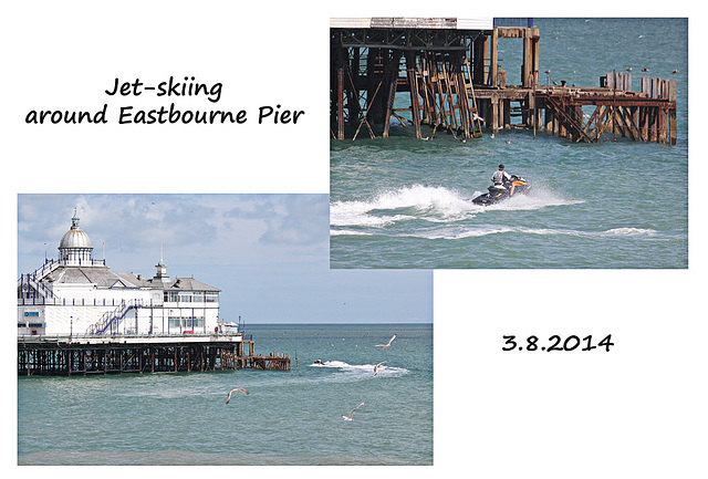 Jet-skiing around Eastbourne Pier - 3.8.2014