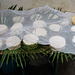 White cheese on palm leaves