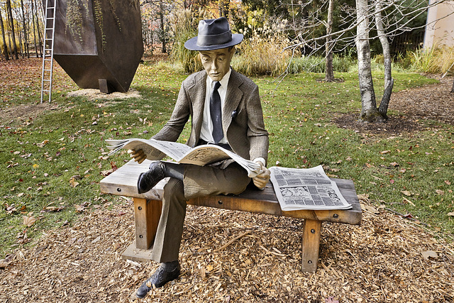"The Newspaper Reader" – Grounds for Sculpture, Hamilton Township, Trenton, New Jersey
