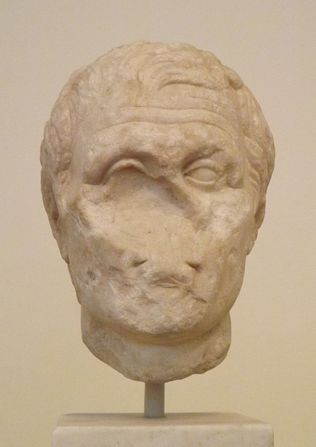 Portrait Head of Menander from Athens in the National Archaeological Museum of Athens, May 2014