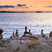 Coucher de soleil sur les cairns - Sonnenuntergang über den Cairns -  Sunset over the cairns