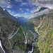 Trollstigen road viewpoint panorama