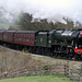 LMS Royal scot class 46100 ROYAL SCOT at Esk Viaduct with the 12.30 Grosmont - Pickering service 1st April 2017