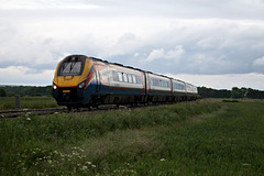 East Midlands Trains class 222 222 011 on 1C77 17.03 Scarborough - St.Pancras at Willerby Carr Crossing 8th June 2019.