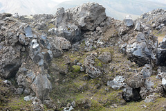 Iceland, Heaps of Obsidian Boulders on the Volcanic Fields of Landmannalaugar
