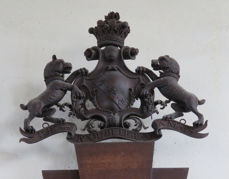 shotley church, suffolk (16) heraldry of the hervey family above the c18 chancel arch of 1745
