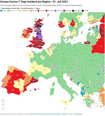 cvd - european case rates : 1st July 2021