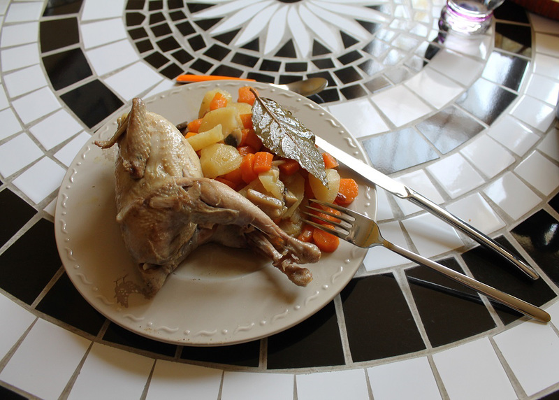 Perdreau et ses légumes