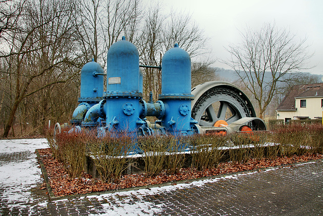 Historische Doppelkolbenpumpe nahe des Wasserwerks Hengstey (Hagen-Boele) / 3.03.2018