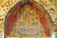 Une des peintures murales du réfectoire de l'abbaye du Moncel - Oise