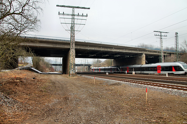 Brücke der A1 über der Bahnstrecke Hagen–Hamm (Hagen-Boele) / 3.03.2018