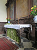 shotley church, suffolk (6) c18 communion table, chequered floor and reredos from the 1745 chancel rebuild