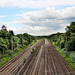 Bergisch-Märkische Eisenbahn von der Brücke Huckarder Straße aus (Essen-Huttrop) / 15.06.2024