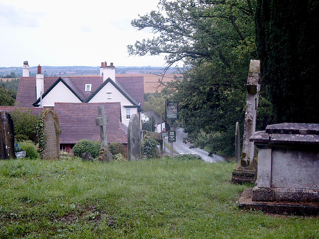 Looking down Main Street, Foxton, from the Church of St Andrew