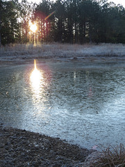 Sunrise on very thin ice