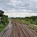 Blick auf die Bergisch-Märkische Bahnstrecke (Essen-Huttrop) / 15.06.2024