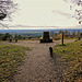 Trig Point and benches at the top of Crooksbury Hill
