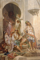 "Femmes d'Alger, intérieur de cour" (détail) (Eugène Giraud - 1859)