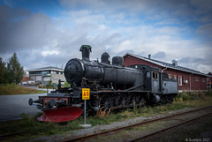 Dampflokomotive Typ E2 1127 im Bahnhof von Vilhelmina
