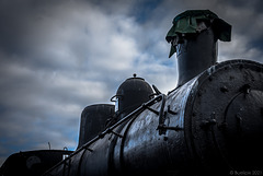 Dampflokomotive Typ E2 1127 im Bahnhof von Vilhelmina - pls. view on black background (© Buelipix)