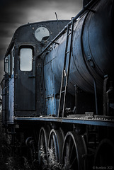 Dampflokomotive Typ E2 1127 im Bahnhof von Vilhelmina - pls. view on black background (© Buelipix)