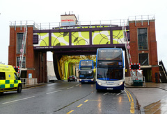 Stagecoach in Hull 18031 (MX53 FLL) and 19690 (FX60 HFM) in Hull - 3 May 2019 (P1010454)