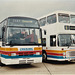 Stagecoach United Counties 107 (F107 NRT) and 840 (LEU 261P) at Showbus, Duxford – 22 Sep 1996 (329-24)