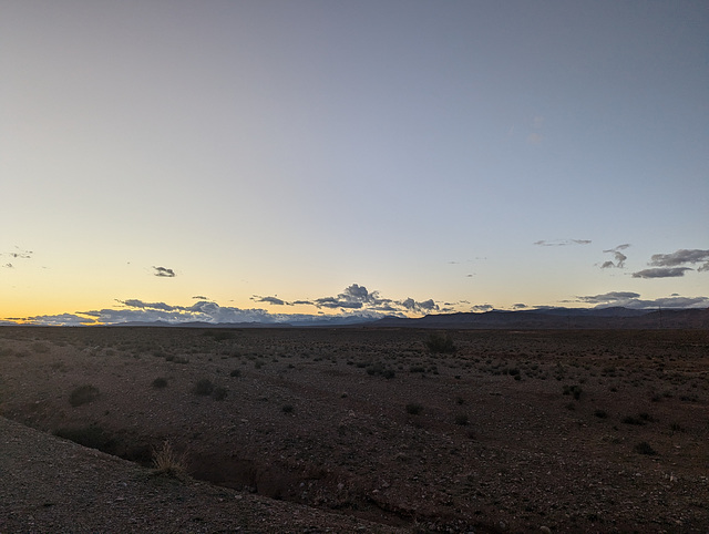 Moroccan's sunset on a desert road.