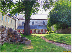 Stone bench in the garden of the old abbey - HBM Stone bench in the garden of the old abbey - HBM
