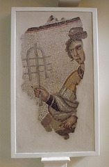 November Dressed as a Priestess of Isis with a Sistrum Mosaic in the British Museum, May 2014