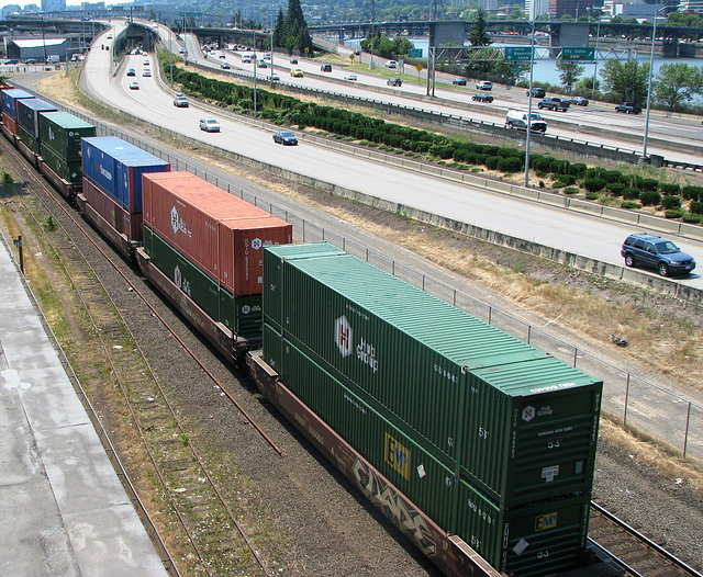 Rolling Freight on a UP Train, SE Portland