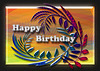 Autumn fractal with glass button leaves - Happy Birthday