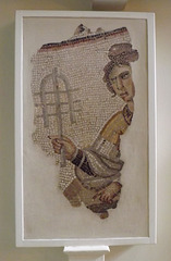 November Dressed as a Priestess of Isis with a Sistrum Mosaic in the British Museum, May 2014