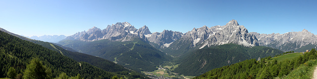 Panorama Süd vom karnischen Höhenweg unterhalb der Sillianer Hütte