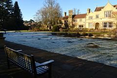 Cold bench and warm house!