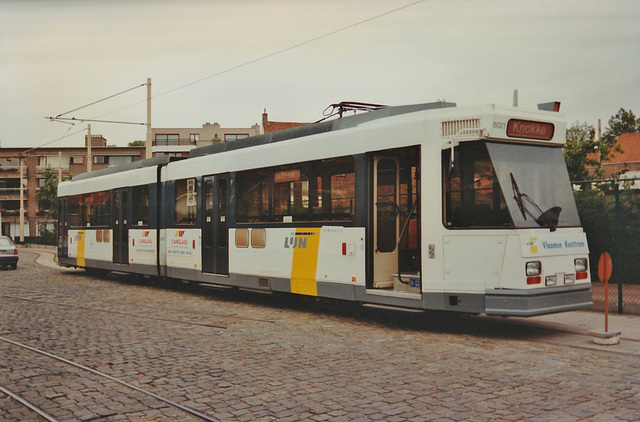 De Lijn tram 6021 at De Panne garage - 7 Aug 1996 De Lijn tram 6021 at De Panne garage - 7 Aug 1996