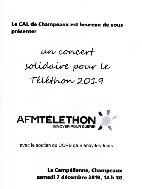 Concert à Champeaux le 07/12/2019