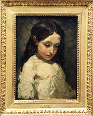 Buste de jeune fille - Huile sur toile de Thomas Couture . Musée d'Aix-les-Bains .