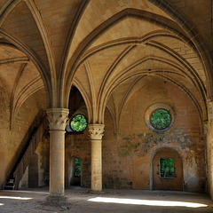 Le dortoir des moines de l'abbaye Notre-Dame du Val