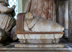 breedon on the hill church, leicestershire (97)baby in cradle on tomb of george shirley +1588, made by the roileys of burton on trent