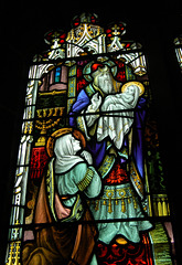 Detail of Owen Memorial Stained Glass, Osmotherley Church, North Yorkshire