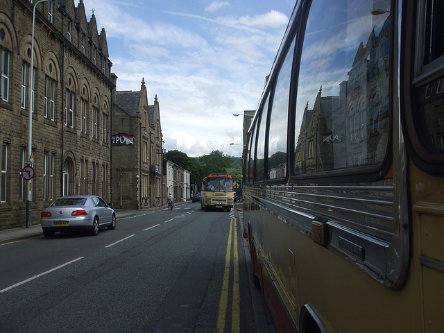 DSCF0727 Preserved Yellow1ay coaches at Rawtenstall - 5 Jul 2015