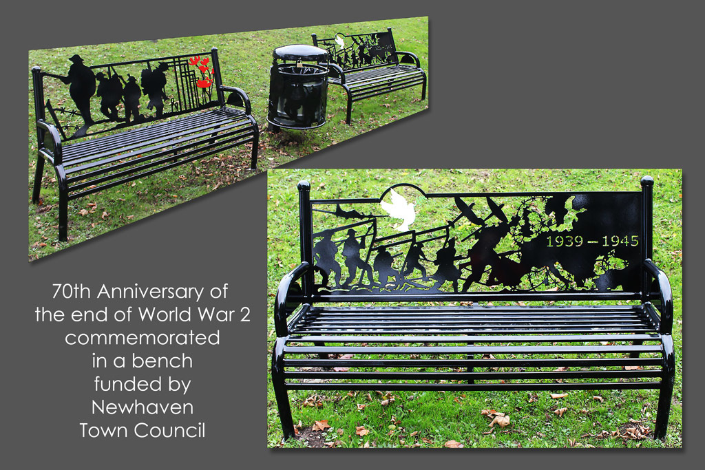 70th anniversary of the end of WW2 - Memorial Bench - Newhaven - 30.10.2015