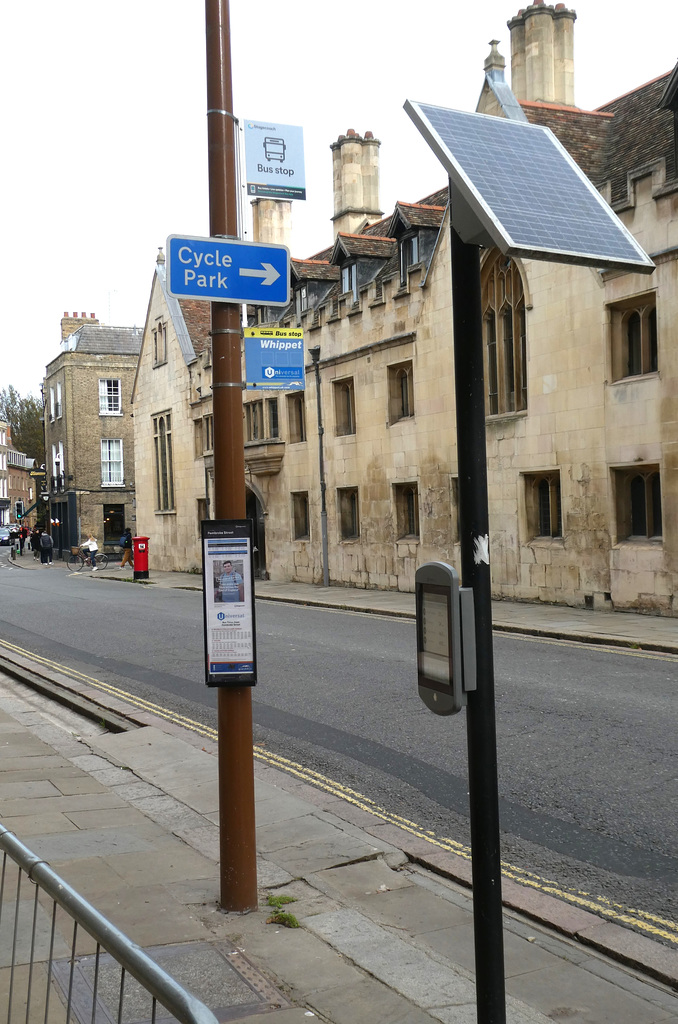 Bus stops and information displays in Cambridge - 18 Oct 2023 (P1160866)