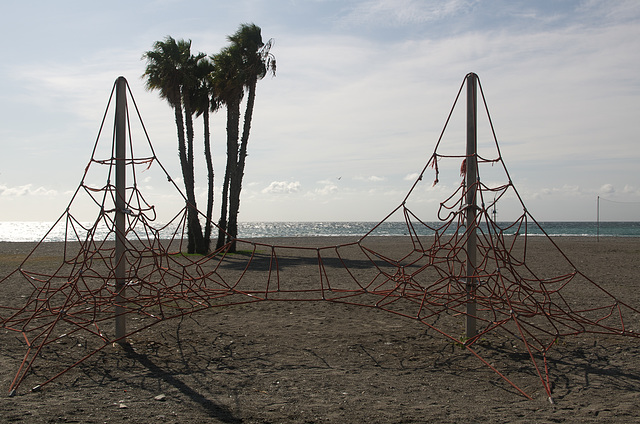 Verticals on the beach at Almuñécar.