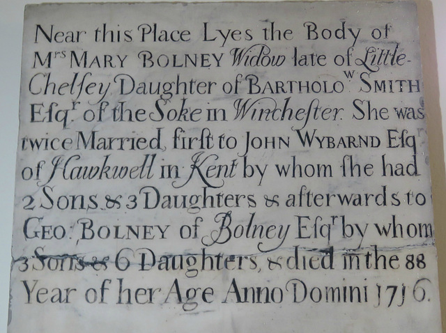 chelsea old church, london (88) tomb of mary bolney, +1716