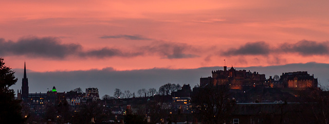 Edinburgh old town sunset
